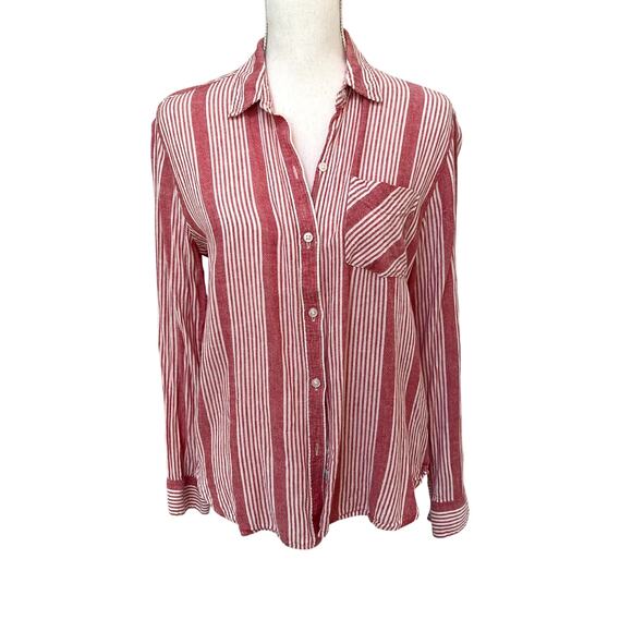 Rails Blouse Charli Bristol Stripe Red and White Size Small - Picture 2 of 6